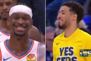 😃SGA与哈利伯顿都曾在失利后微笑离场 之后都率队进决赛！