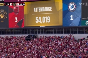 切尔西1-3弗拉门戈的比赛，共吸引54019名球迷现场观赛