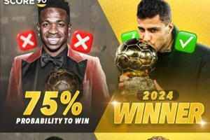 今年会重演吗？去年维尼修斯金球75%概率被翻，今年登贝莱概率73%