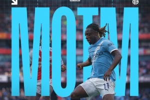 5次过人+13次对抗成功！多库当选对阵阿森纳一役曼城最佳球员