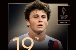 2025年金球奖第19名：20岁若奥-内维斯，生涯首次提名