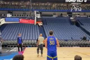 手感炸裂！今日库里训练1分20秒连进30个三分！